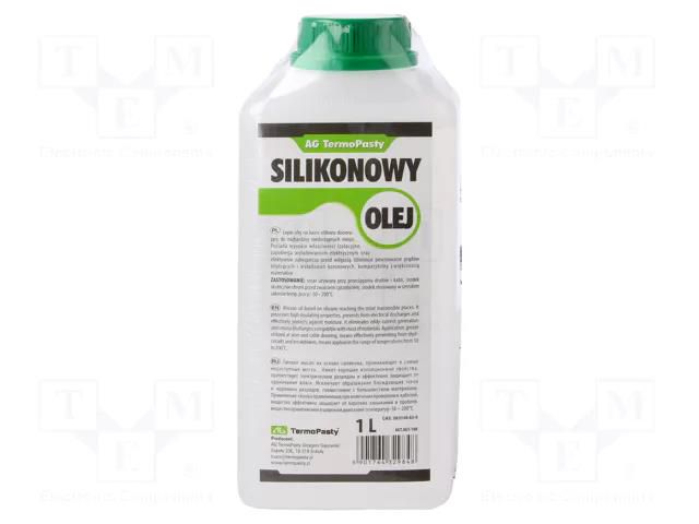 Oil; colourless; silicone; liquid; plastic container; 1000ml AG TERMOPASTY OIL-SIL/1000