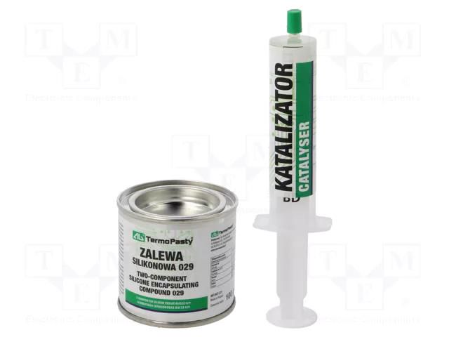 Silicone encapsulating compound; grey; Temp: -50÷200°C; 20kV/mm AG TERMOPASTY ZAL-SIL-029