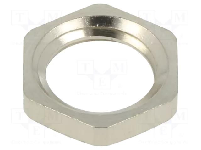 Nut; M12; brass; Thread: metric; Pitch: 1.5; Plating: nickel HELLERMANNTYTON ALNPB-M12-NPB-ML