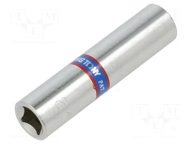 Socket; 6-angles,socket spanner; HEX 8mm; 1/4"; long KING TONY KT-223508M