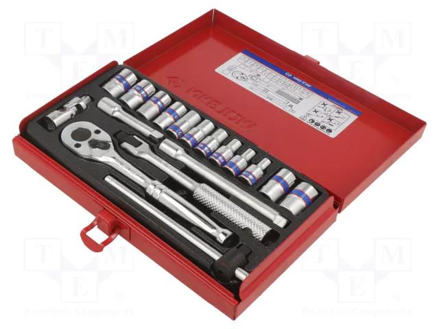 Wrench-set; 6-angles,8-angles,socket spanner; Mounting: 1/4" KING TONY KT-2519MR