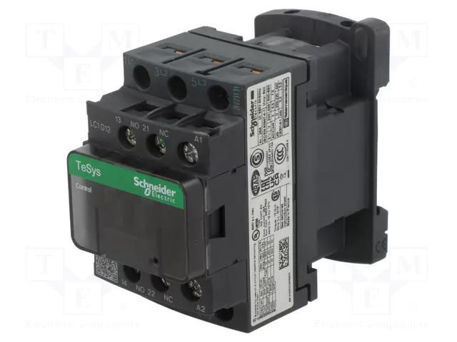 Contactor: 3-pole; NO x3; Auxiliary contacts: NO + NC; 48VAC; 12A SCHNEIDER ELECTRIC LC1D12E5