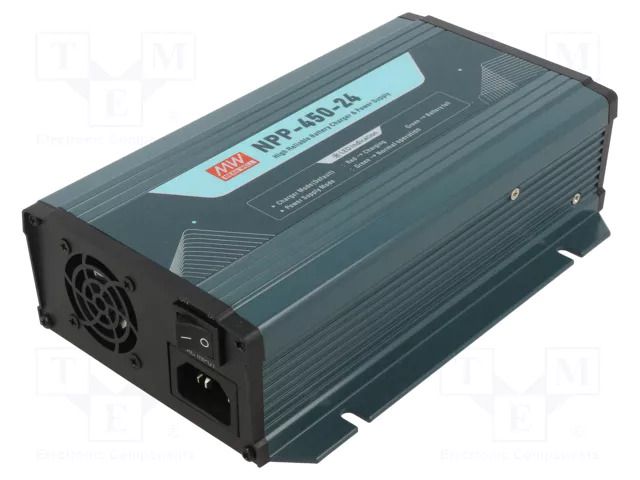 Charger: for rechargeable batteries; GEL,acid-lead; 13.5A; 93% MEAN WELL NPP-450-24