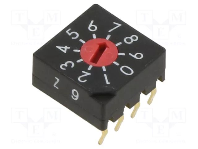 Encoding switch; Pos: 10; PCB,THT; 100mΩ; DC load @R: 0.03A/15VDC KNITTER-SWITCH DRS3110