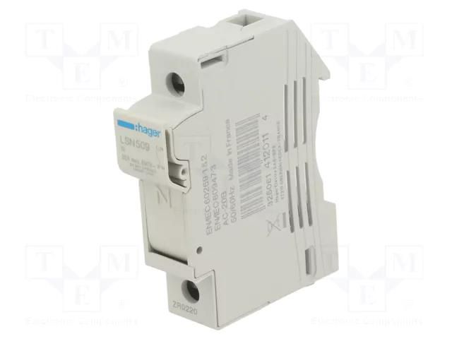 Fuse disconnector; 10x38mm; for DIN rail mounting; 32A; 690V HAGER LSN509