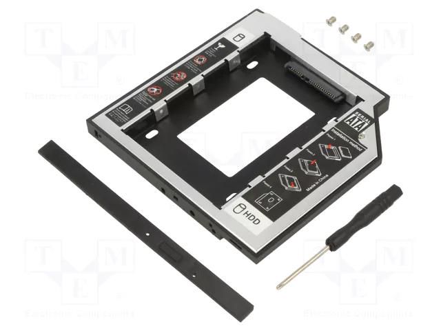 Hard discs housing: 2,5"; fits in 3,5" drive bay; metal; silver GEMBIRD MF-95-01