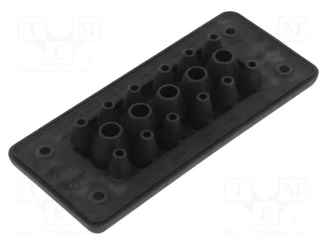 Multigate grommet; black; Holes no: 17; -40÷90°C; UL94V-0; IP65 TRELLEBORG MH-16-F-17-1-R9005