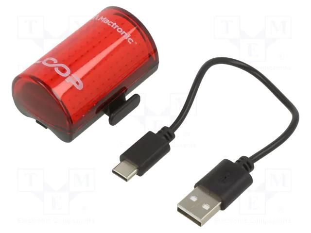Torch: LED bike torch; 2h; 25lm; IP44; LOOP MACTRONIC ABR0061