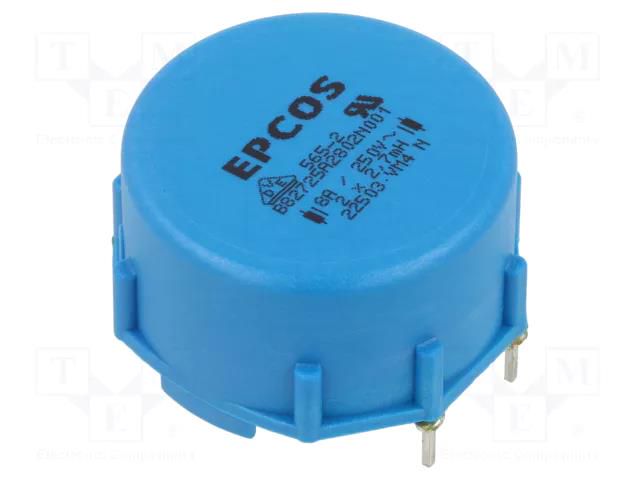 Inductor: common mode; THT; 2.7mH; 8A; 22mΩ; ±30%; vertical; 4mm EPCOS B82725A2802N001