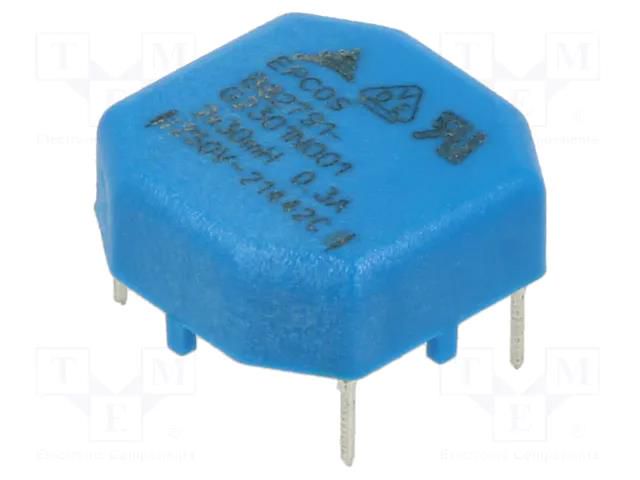 Inductor: common mode; THT; 30mH; 300mA; 2.2Ω; ±30%; 17.5x17.5x8mm EPCOS B82791G2301N001