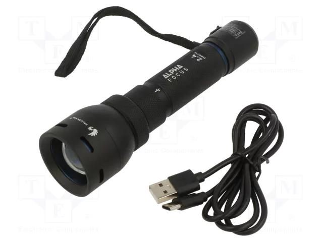 Torch: LED; luminous flux adjustment; 2h; 500lm; IPX4; FALCON EYE MACTRONIC FHH0118
