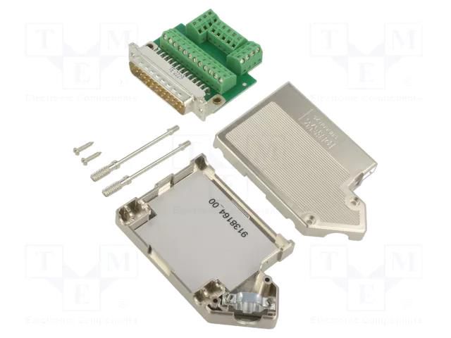 Connector: D-Sub; PIN: 25; plug; male; for cable; angled; 100mA; 50V PHOENIX CONTACT SUBCON25/M-SH