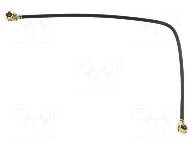 Cable; 0.1m; IPEX female angled,both sides; black; angled ONTECK IPEX-IPEX-100