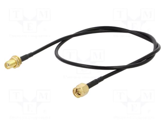 Cable; 0.5m; SMA male,SMA female; black; straight; 50Ω ONTECK SMA-04-0.5