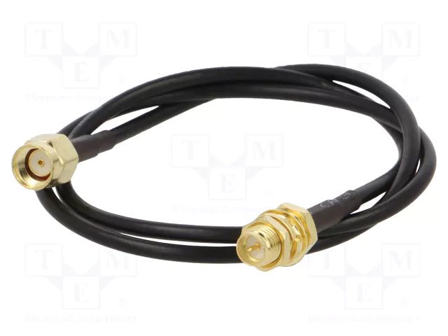 Cable; 0.5m; RP-SMA male,RP-SMA female; black; straight; 50Ω ONTECK SMA-05-0.5