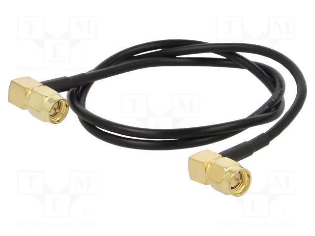 Cable; 0.5m; SMA male,both sides; black; angled; 50Ω ONTECK SMA-06-0.5