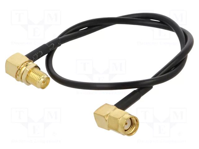 Cable; 0.3m; RP-SMA male,RP-SMA female; black; angled; 50Ω ONTECK SMA-10-0.3