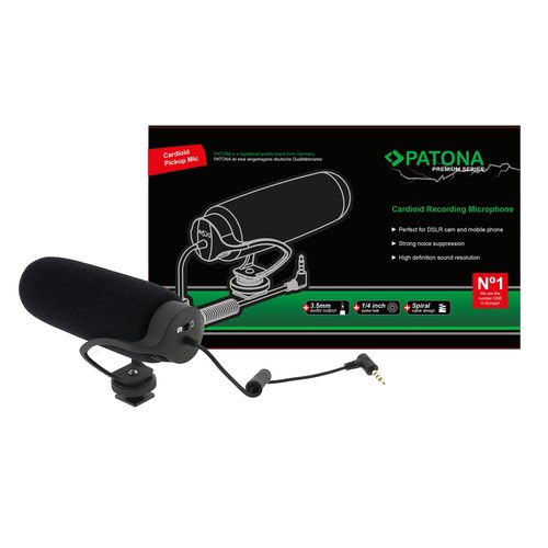 PATONA Premium Microphone incl. clip-on microphone for DSLR camera camcorder and smartphone, PATONA 9876 4055655237574