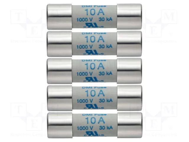 Fuse; 10x38mm; 1kV; 10A; 5pcs. TESTO TESTO-05900004