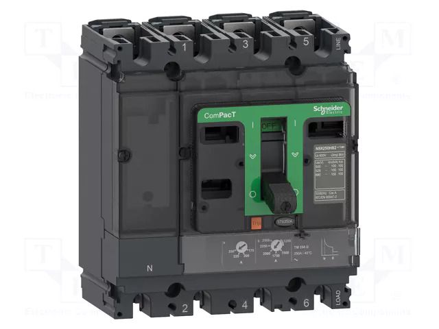Power breaker; Inom: 80A; IP40; -25÷70°C; Short circuit cap: 36kA SCHNEIDER ELECTRIC C10F6TM080