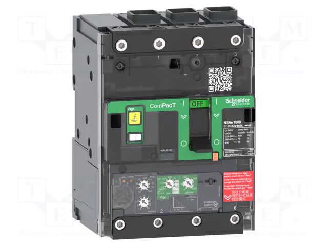 Power breaker; Inom: 50A; IP40; -25÷70°C; Short circuit cap: 50kA SCHNEIDER ELECTRIC C11N34V050L