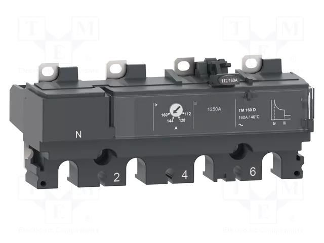 Thermal magnetic trip unit; Poles: 4; 160A; IP40; -25÷70°C; NSX SCHNEIDER ELECTRIC C166TM160