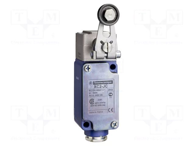 Limit switch; lever R 44mm, plastic roller Ø22mm; NC + NO; 29mm TELEMECANIQUE SENSORS XC2JC10111