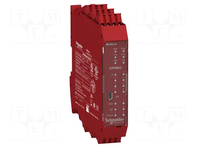 Module: safety controller; 24VDC; IN: 8; OUT: 2; XPSMC; -10÷55°C SCHNEIDER ELECTRIC XPSMCMCP0802G