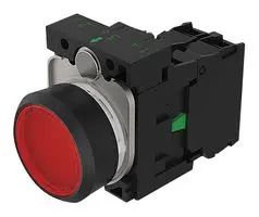 ILLUM INDUSTRIAL PB SW, SPST, 10A, RED 45-1231.11E6.000.102