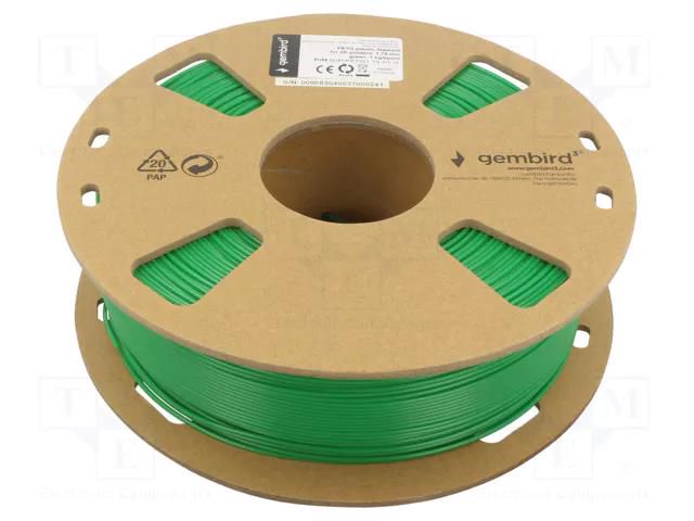 Filament: PET-G; 1.75mm; green; 220÷260°C; 1kg GEMBIRD 3DP-PETG1.75-01-G