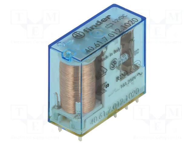 Relay: electromagnetic; Ucoil: 12VDC; miniature; PCB,socket; 288Ω FINDER 40.61.7.012.1020