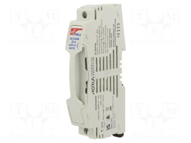 Fuse holder; 10x85mm; 32A; 1.5kV; Poles: 1 DF ELECTRIC 485705