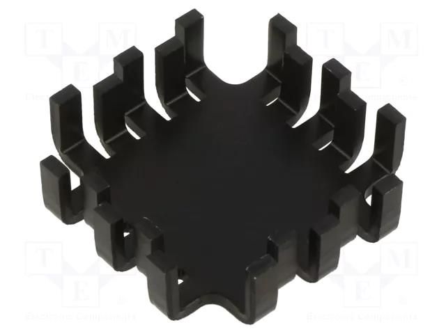 Heatsink: extruded; black; L: 45mm; W: 45mm; H: 12.7mm; 8K/W; anodized FISCHER ELEKTRONIK FK202SA