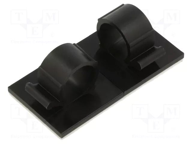 Self-adhesive cable holder; ØBundle : 13mm; polyamide; black HELLERMANNTYTON RA13-PA66-BK