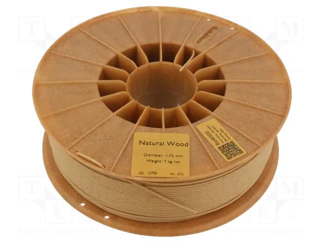 Filament: BioWOOD; 1.75mm; wood-like; 170÷210°C; 1kg ROSA 3D ROSA-3346