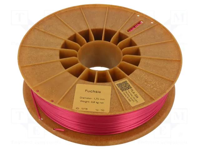 Filament: PLA SILK; 1.75mm; fuchsia; 195÷225°C; 800g ROSA 3D ROSA-3430