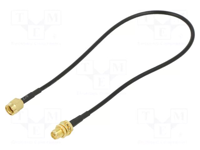 Cable; 0.3m; RP-SMA male,RP-SMA female; black; straight; 50Ω ONTECK SMA-05-0.3