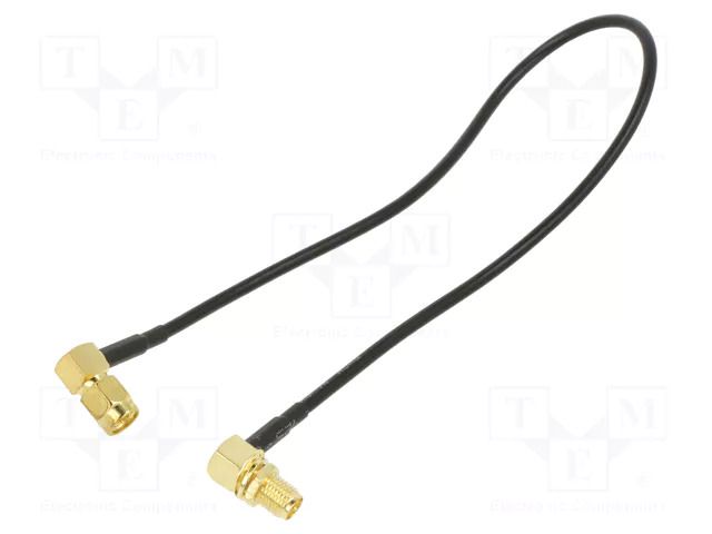 Cable; 0.3m; RP-SMA female,SMA male; black; angled; 50Ω ONTECK SMA-12-0.3