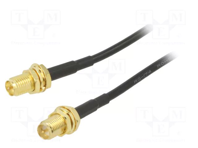 Cable; 1m; RP-SMA female,both sides; black; straight; 50Ω ONTECK SMA-14-1.0
