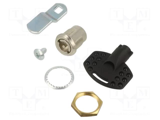 Lock; zinc alloy; 25mm; nickel; Actuator material: steel ELESA+GANTER CQ/A-M19X1-36-25