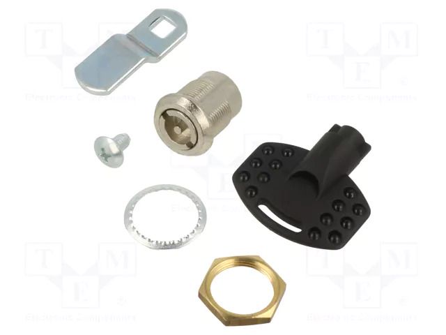 Lock; zinc alloy; 25mm; nickel; Actuator material: steel ELESA+GANTER CQ/A-M19X1-36-25