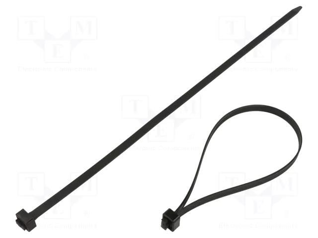 Cable tie; with fixing lugs; L: 375mm; W: 7.5mm; black; polyamide HELLERMANNTYTON CT375-BK