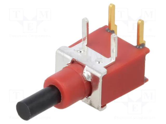 Switch: push-button; Pos: 2; SPST-NO; OFF-(ON); Contacts: copper E-SWITCH 800AWSP9M6RE