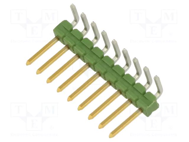 Connector: pin strips; pin header; male; PIN: 9; THT; angled 90° TE Connectivity 825437-9