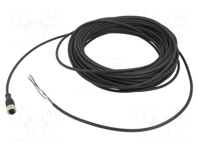 Cable: for sensors/automation; M12; PIN: 4; straight; 15m; plug TELEMECANIQUE SENSORS XZCP1141L15
