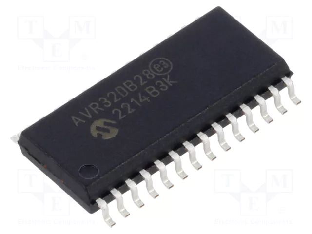 IC: AVR microcontroller; SOIC28; Ext.inter: 22; Cmp: 3; AVR32 MICROCHIP TECHNOLOGY AVR32DB28-I/SO