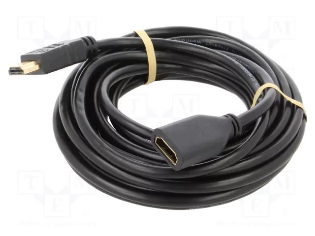 Cable; HDMI socket,HDMI plug; 5m; black; HDCP 2.2,HDMI 2.0 Goobay GOOBAY-61313