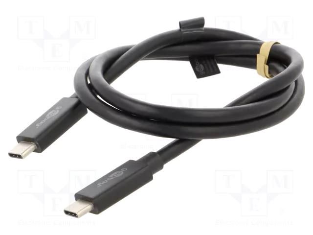 Cable; USB 4.0; USB C plug,both sides; 0.7m; black; 40bps; 240W; 5A Goobay USBC-4.0G3-007BK