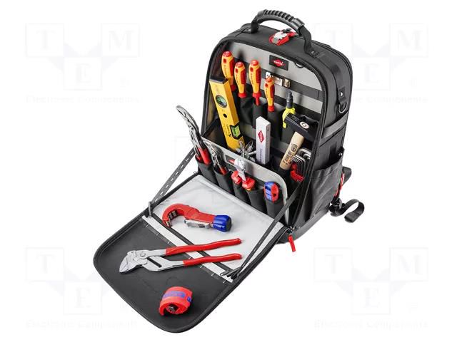 Kit: for assembly work; Modular X18; tool rucksack; 17pcs. KNIPEX KNP.002150S