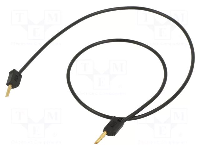 Test lead; 60VDC; 30VAC; 10A; non-insulated; Len: 0.45m; black STÄUBLI LK2-F-04521